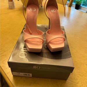 Jennifer Lopez Blush Pink Strappy Heels